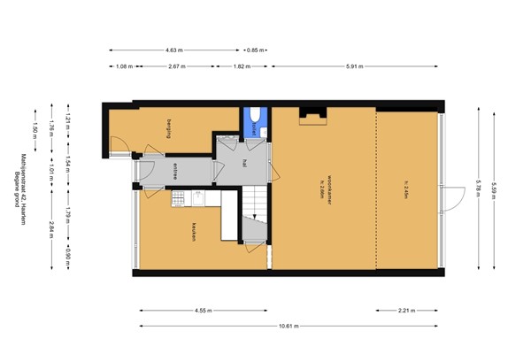 Floorplan - Mathijsenstraat 42, 2035 CN Haarlem